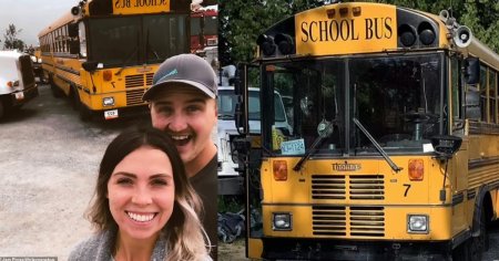 Un cuplu a vandut totul pentru a trai intr-un fost autobuz scolar. Cati bani economisesc la facturi | VIDEO