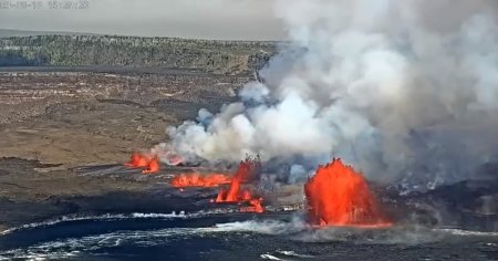 Eruptia vulcanului Kilauea din Hawaii: Alerta ridicata pentru aviatie. Locuitorii sunt in siguranta VIDEO