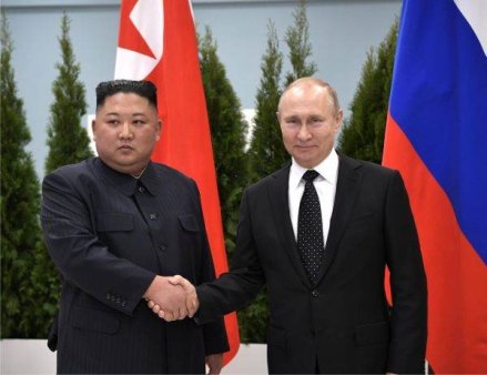 Putin gives the bread, Kim gives the knife