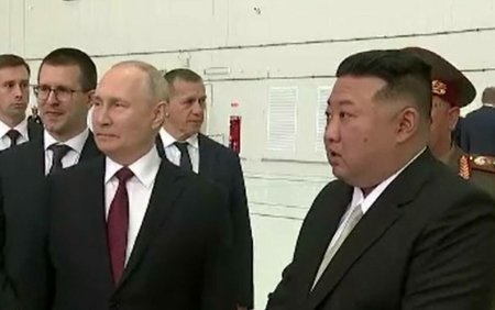 Kim Jong-un si Vladimir Putin, fata in fata intr-un <span style='background:#EDF514'>CENTRU SPA</span>tial din Extremul Orient Rus. Primele imagini de la intalnire