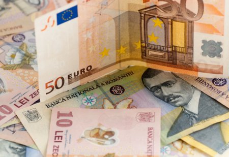 <span style='background:#EDF514'>CURSUL VALUTAR</span> a crescut brusc vineri la inchiderea pietei valutare interbancare depasind 5 lei/euro