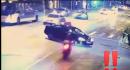 Accident infiorator in Dobroiesti! Doi motociclisti, la un pas de moarte, dupa ce au lovit o masina! VIDEO