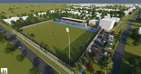 Complex sportiv la standard FIFA, la Timisoara. Terenul de fotbal va avea iarba sintetica