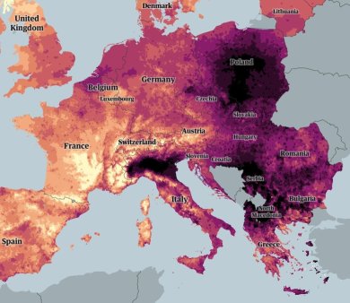 The Guardian: Aproape toti europenii respira aer toxic, o criza grava de sanatate publica. Harta poluarii aerului arata cat de rau sta Romania