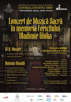 Concert de muzica sacra in memoria Fericitului Vladimir Ghika la <span style='background:#EDF514'>CATEDRALA SFANTUL IOSIF</span>, Programul concertului