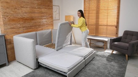Paturi tapitate si canapele extensibile in designuri de interior moderne. Ghid de achizitie