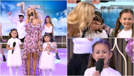 Andreea Balan, prima aparitie in direct la TV alaturi de fiicele ei | VIDEO. Ella Maya si Clara au cantat impreuna cu mama lor