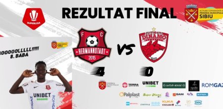 FC Hermannstadt a invins Dinamo Bucuresti in Superliga de fotbal