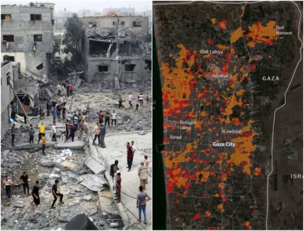 Imaginea dezastrului din Gaza se vede din satelit: o treime dintre cladirile din nordul Fasiei sunt <span style='background:#EDF514'>AVARIATE</span> sau distruse
