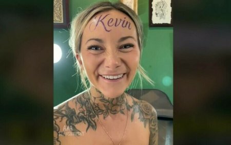 Rasturnare de situatie. Ce a dezvaluit femeia care si-a tatuat numele iubitului Kevin pe frunte. VIDEO