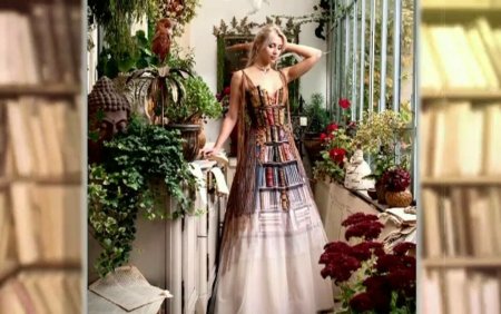 Carti vechi transformate in rochii de gala: ideea inedita a unei creatoare de moda franceze
