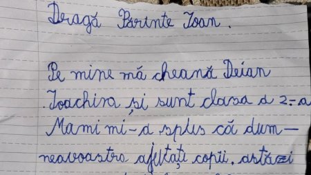 Scrisoarea induiosatoare a unui baietel, catre un preot din Arges: Mami mi-a spus ca dumneavoastra ajutati copii
