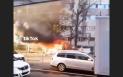 Video cu momentul cand o masina explodeaza in parcare, in fata statiei de metrou Costin Georgian