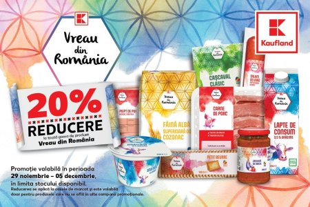 20% reducere la toata gama de produse Vreau din Romania la Kaufland