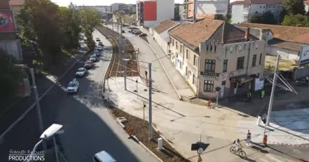 O intersectie din Timisoara, proaspat modernizata, trebuie sparta si refacuta. Au fost gresite liniile de tramvai