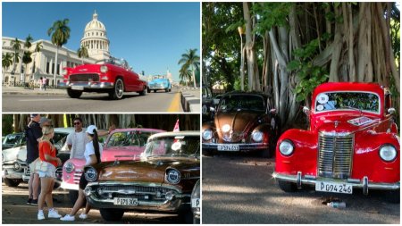 Havana, gazda unei spectaculoase parade a <span style='background:#EDF514'>BIJU</span>teriilor pe patru roti. Masinile clasice, o prezenta comuna in Cuba dupa embargoul impus de SUA