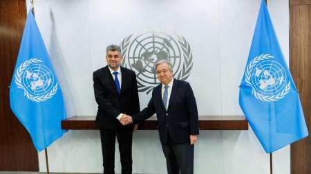 Marcel Ciolacu s-a intalnit cu secretarul general al ONU, in SUA: Romania iubeste pacea si crede in negociere