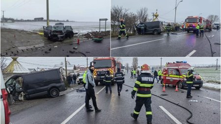 Accident grav in Razboieni, Iasi! O persoana a murit, iar alte patru sunt ranite, dupa ce un microbuz si o masina s-au ciocnit