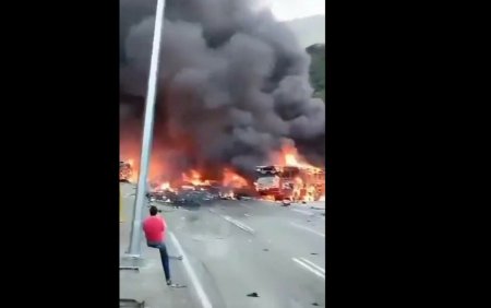 Carnagiu pe o autostrada din Venezuela. Cel putin 16 persoane au murit dupa ce un camion a intrat in mai multe masini