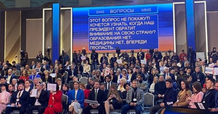 Mesaje critice publicate in fata lui Putin, in direct la TV:  Nu avem educatie, nu avem servicii medicale. Ne asteapta abisul...