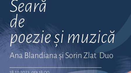 Seara de poezie si muzica cu Ana Blandiana si Sorin Zlat Duo la Institutul Cultural Roman
