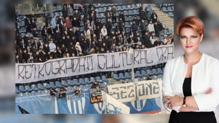 Galeria Universitatii Craiova face front comun impotriva Olgutei Vasilescu! Mesajul bannerului: Nu retrogradati cultural Craiova!'”