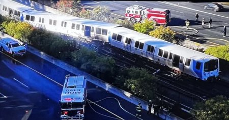 Cel putin noua persoane au fost ranite intr-un incendiu de tren in San Francisco VIDEO