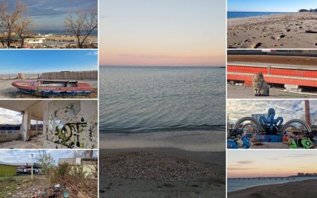 FOTOREPORTAJ Cum arata statiunea Mamaia iarna: marea linistii si plaja pescarusilor