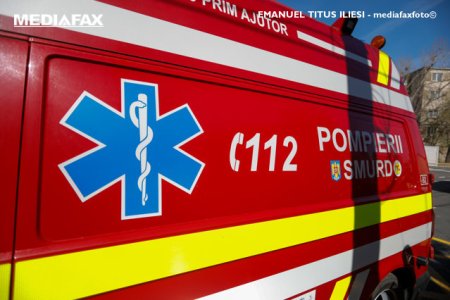 Ambulanta a Serviciului de Ambulanta Bucuresti-Ilfov, implicata in accidentul din Ilfov