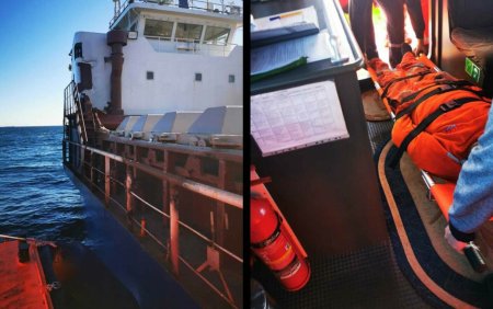 Un marinar turc inconstient, aflat la bordul unei nave cargo in Portul Constanta, a fost preluat de un echipaj ARSVOM