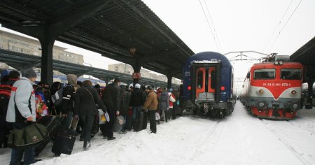 Trenurile circula in conditii de iarna, pilotate pe sine rupte si cu restrictii de viteza. Sunt si trenuri anulate