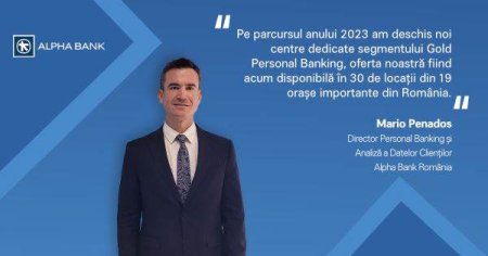 Alpha Bank Romania si-a extins reteaua de Centre Gold Personal Banking, aceasta cuprinzand acum un total de 30 de locatii