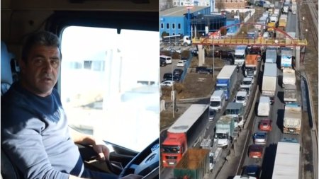 Protestatarii din transporturi si fermierii, furiosi, in drum spre Guvern. Camioanele au blocat Pasajul Domnesti din Bucuresti: Nu plecam pana nu se vor rezolva problemele!