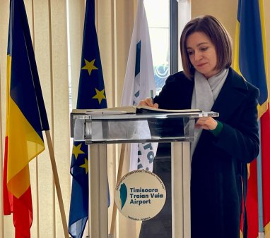 Presedintele Republicii Moldova Maia Sandu a ajuns la Timisoara unde va primi premiul Timisoara Pentru Valori Europene – FOTO