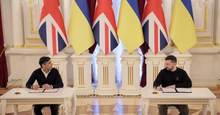 Volodimir Zelenski si premierul britanic Rishi Sunak au semnat un acord de securitate. Reactia Rusiei