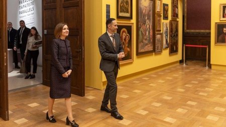 Maia Sandu a vizitat expozitia Brancusi: surse romanesti si perspective universale, la Timisoara