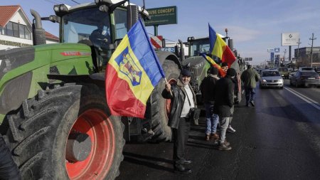 Trafic blocat la Lugoj. Protestul fermierilor si transportatorilor