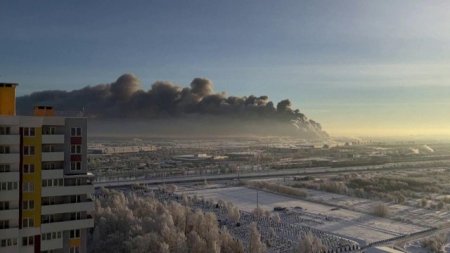 Mega-incendiu la Sankt Petersburg, flacari pe o suprafata de 50.000 de metri patrati