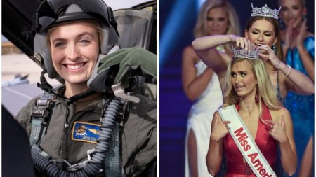 O tanara de 22 de ani, <span style='background:#EDF514'>LOCOTENENT</span> in Fortele Aeriene ale SUA, a fost incoronata Miss America 2024
