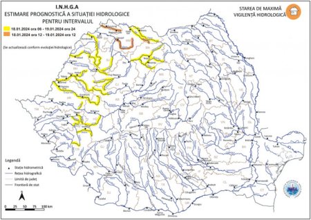 Pericol de inundatii pe mai multe cursuri de apa din nordul, vestul si centrul Romaniei