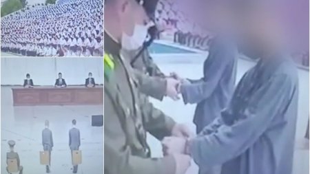 Proces pe stadion: doi baieti de 16 ani au fost condamnati la ani de munca silnica pentru ca s-au uitat la telenovele interzise, in Coreea de Nord