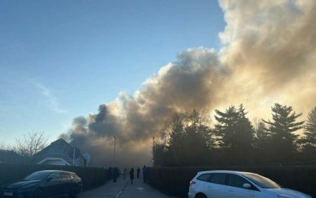 Incendiu masiv in apropiere de Timisoara. Mobilizare de forte la fata locului