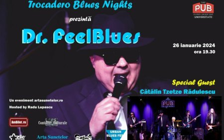 Seria de evenimente Trocadero Blues Nights. Concert cu Dr. FeelBlues, o trupa tribut a celebrei formatii Dr. Feelgood