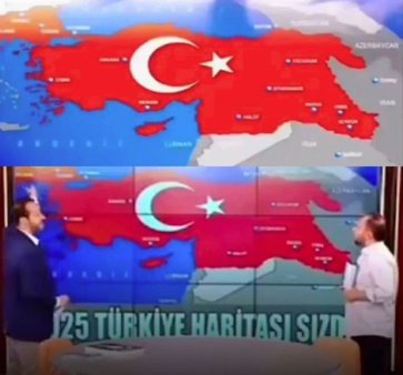 Putin a trezit dorintele imperiale. Dupa Orban cu Ungaria Mare, o televiziune turca prezinta harta tarii care in 2025 ar avea <span style='background:#EDF514'>CIPRU</span> si parti din Siria, Irak si chiar Armenia