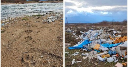 Rau legendar din Romania, extrem de poluat. Localnicii au aruncat tone de gunoaie pe maluri VIDEO