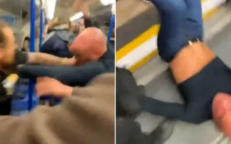 Scene socante la metrou. Bataie cu pumni si picioare, un barbat a fost tarat afara din tren. VIDEO
