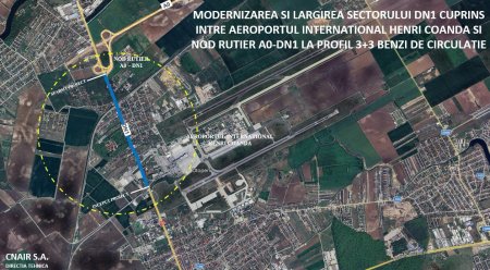 DN1 din dreptul aeroportului Otopeni va fi largit la 3 benzi
