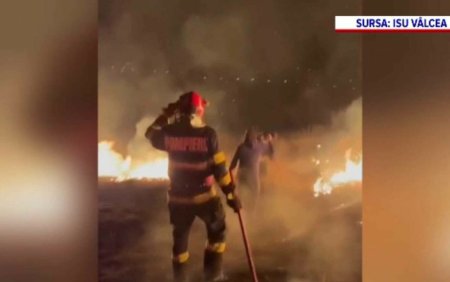 Incendiu urias de vegetatie in Valcea, pe suprafata a doua sate. Concluzia pompierilor