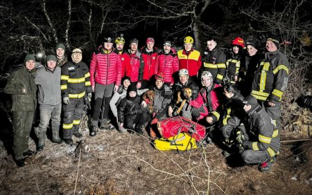 Cum au fost salvati doi catei cazuti intr-o groapa adanca de 15 metri, in Brasov. Au stat acolo doua zile | VIDEO