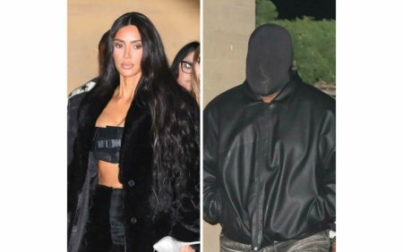 Kim Kardashian si <span style='background:#EDF514'>KANYE WEST</span>, intalnire de gradul zero. Cum au fost surprinsi cei doi fosti soti impreuna in oras. FOTO